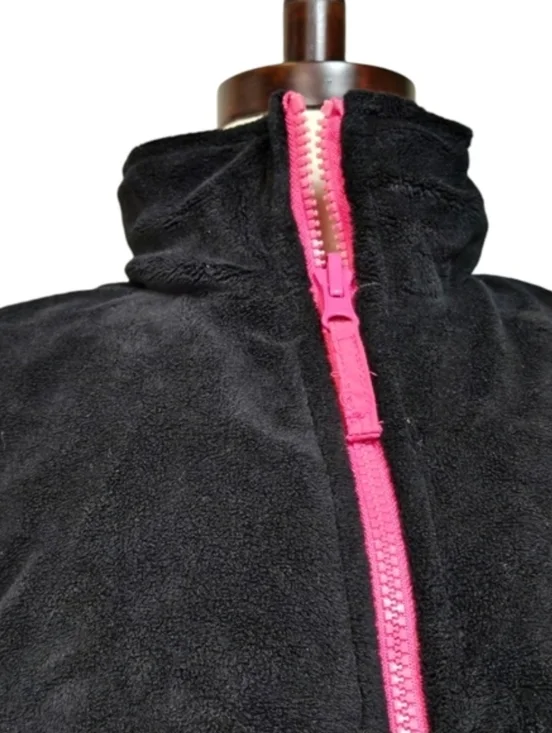 Arizona Girls Reversible Vest Black Pink Faux Fur Puffer 10/12 - Picture 6 of 7